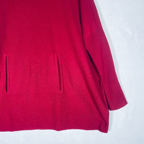 Garnet Hill Cashmere Sweater Womens S Raspberry Red Oversized Pullover Slouchy - Picture 2 of 12